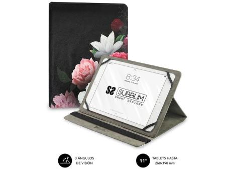 Funda Subblim Trendy Case Rosas para Tablet de 11'/ Negra