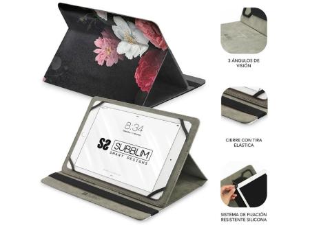 Funda Subblim Trendy Case Rosas para Tablet de 11'/ Negra