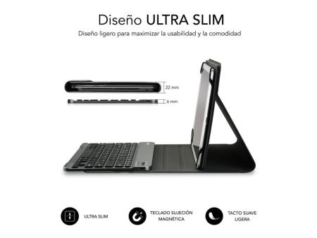 Funda con Teclado Subblim Keytab Pro Bluetooth para Tablets de 10.1'-10.8'/ Negra