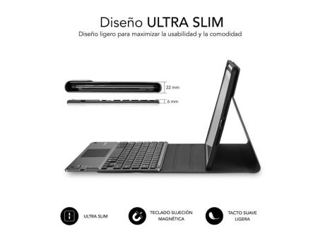 Funda con Teclado Subblim Keytab Pro Bluetooth Touchpad para Tablets de 10.1'-10.8'/ Negra