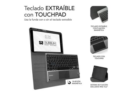 Funda con Teclado Subblim Keytab Pro Bluetooth Touchpad para Tablets de 10.1'-10.8'/ Negra