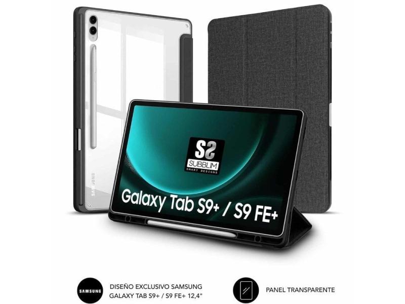 Funda Subblim Clear Shock para Tablet Samsung S9+/ FE 12.4'/ Negra