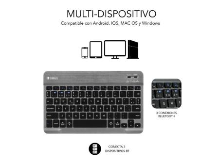 Funda con Teclado Subblim KeyTab Pro BT para Tablets Samsung Galaxy A8 X200/205/ Negra