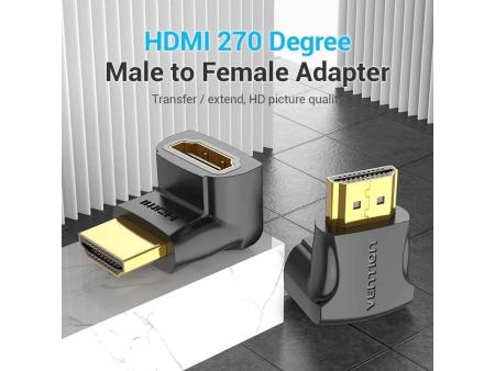 Adaptador HDMI 4K 270º Vention AINB0/ HDMI Macho - HDMI Hembra/ Pack 2 Uds