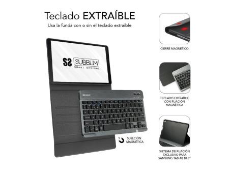 Funda con Teclado Subblim KeyTab Pro BT para Tablets Samsung Galaxy A8 X200/205/ Negra