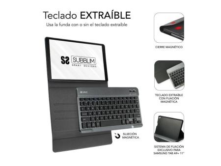 Funda con Teclado Subblim KeyTab Pro BT para Tablets Samsung Galaxy A9+/ Negra