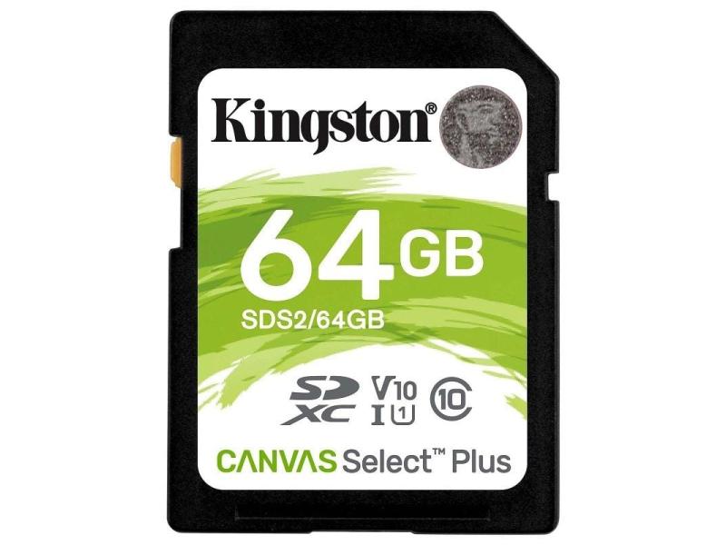 Tarjeta de Memoria Kingston CANVAS Select Plus 64GB SD XC/ Clase 10/ 100MBs