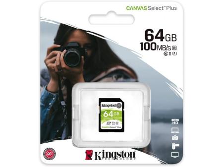 Tarjeta de Memoria Kingston CANVAS Select Plus 64GB SD XC/ Clase 10/ 100MBs