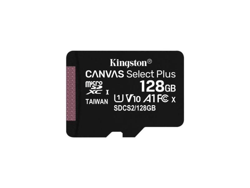 Tarjeta de Memoria Kingston CANVAS Select Plus 128GB microSD XC/ Clase 10/ 100MBs