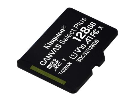 Tarjeta de Memoria Kingston CANVAS Select Plus 128GB microSD XC/ Clase 10/ 100MBs