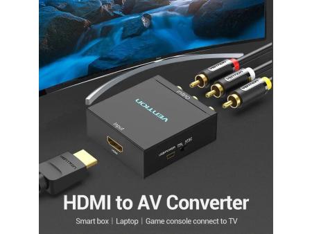 Convertidor HDMI a RCA Vention AEEB0/ HDMI Hembra - RCA Hembra - MiniUSB Hembra