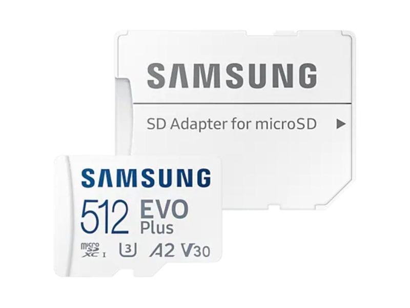 Tarjeta de Memoria Samsung EVO Plus 2021 512GB microSD XC con Adaptador/ Clase 10/ 130MBs