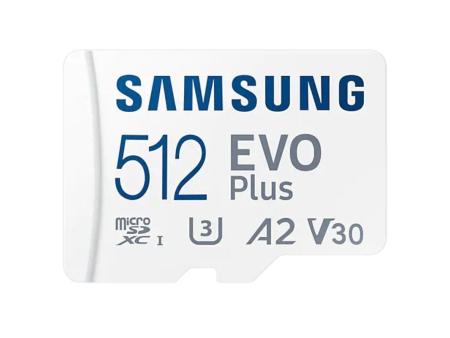 Tarjeta de Memoria Samsung EVO Plus 2021 512GB microSD XC con Adaptador/ Clase 10/ 130MBs