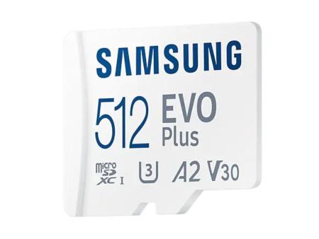 Tarjeta de Memoria Samsung EVO Plus 2021 512GB microSD XC con Adaptador/ Clase 10/ 130MBs