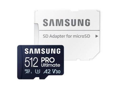 Tarjeta de Memoria Samsung Pro Ultimate 512GB microSD XC con Adaptador/ Clase 10/ 200MBs