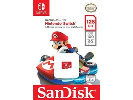 Tarjeta de Memoria SanDisk Nintendo Switch 128GB microSD XC UHS-I/ Clase 10/ 100MBs