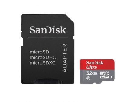 Tarjeta de Memoria SanDisk Ultra 32GB microSD HC UHS-I con Adaptador/ Clase 10/ 120MBs