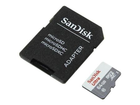 Tarjeta de Memoria SanDisk Ultra 64GB microSD XC con Adaptador/ Clase 10/ 100MB/s