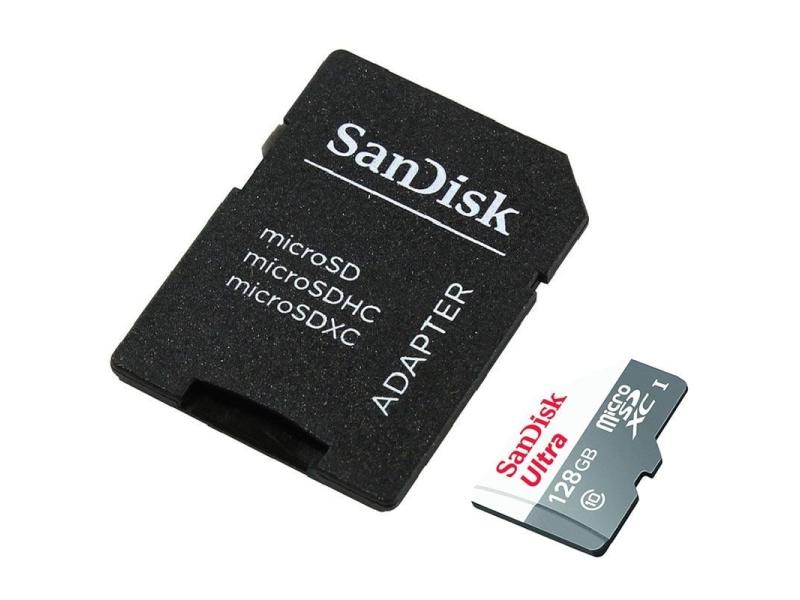 Tarjeta de Memoria SanDisk Ultra 128GB microSD XC con Adaptador/ Clase 10/ 80MB/s