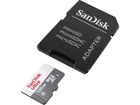 Tarjeta de Memoria SanDisk Ultra 128GB microSD XC con Adaptador/ Clase 10/ 80MB/s