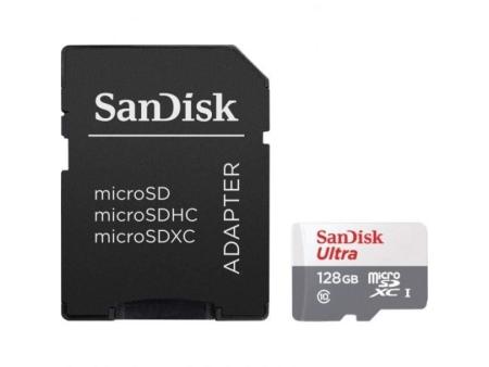 Tarjeta de Memoria SanDisk Ultra 128GB microSD XC con Adaptador/ Clase 10/ 80MB/s