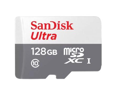 Tarjeta de Memoria SanDisk Ultra 128GB microSD XC con Adaptador/ Clase 10/ 80MB/s