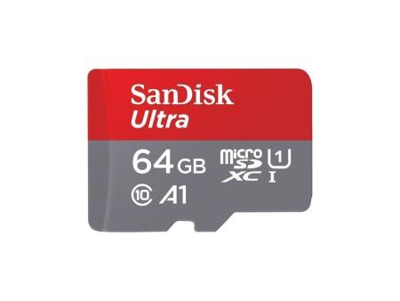 Tarjeta de Memoria SanDisk Ultra 64GB microSD XC con Adaptador/ Clase 10/ 140MBs