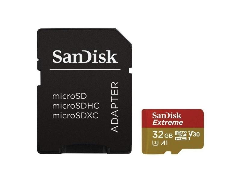 Tarjeta de Memoria SanDisk Extreme 32GB microSD HC UHS-I con Adaptador/ Clase 10/ 100MBs