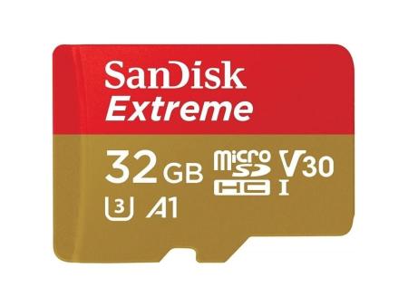 Tarjeta de Memoria SanDisk Extreme 32GB microSD HC UHS-I con Adaptador/ Clase 10/ 100MBs