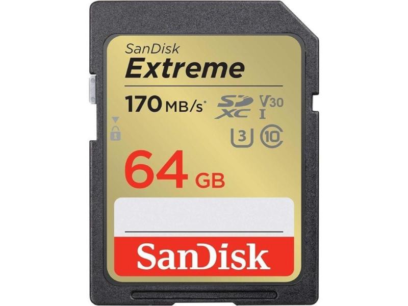 Tarjeta de Memoria SanDisk Extreme 64GB SD XC UHS-I Clase 10/ 170MBs