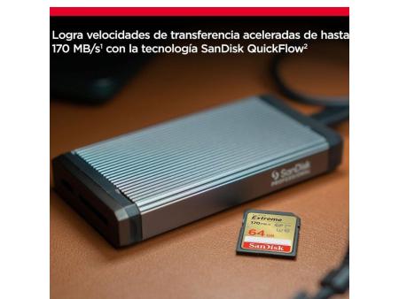 Tarjeta de Memoria SanDisk Extreme 64GB SD XC UHS-I Clase 10/ 170MBs