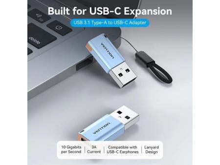 Adaptador USB 3.1 Vention CUAH0/ USB Tipo-C Hembra - USB Macho/ Azul