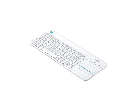 Teclado para Smart TV Logitech Wireless Touch K400 Plus/ Blanco