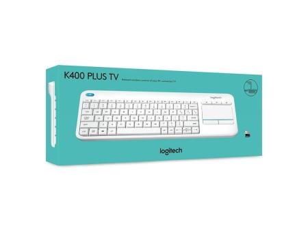 Teclado para Smart TV Logitech Wireless Touch K400 Plus/ Blanco