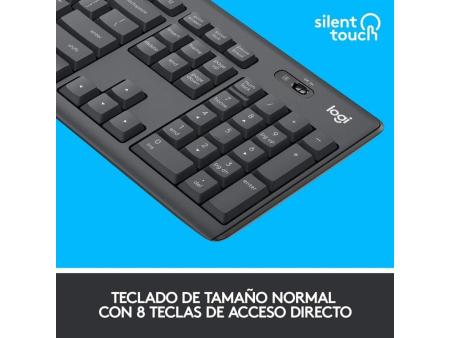 Teclado y Ratón Inalámbricos Logitech Silent Touch MK295/ Grafito