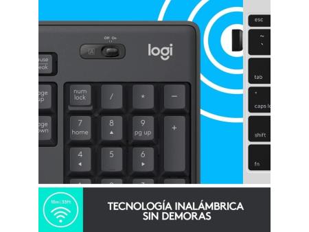 Teclado y Ratón Inalámbricos Logitech Silent Touch MK295/ Grafito