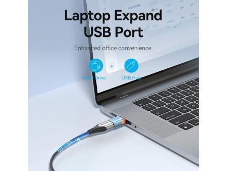 Adaptador OTG USB 3.1 Vention CUBH0/ USB Tipo-C Macho - USB Hembra/ Azul