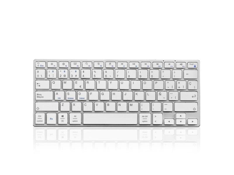 Teclado Compacto Inalámbrico por Bluetooth Subblim Advance Compact/ Plata