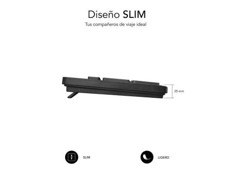 Teclado Subblim Business Slim Silencioso/ Negro