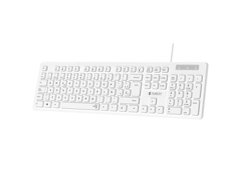 Teclado Subblim Business Slim Silencioso/ Blanco