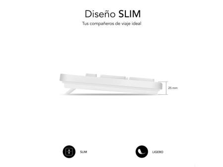 Teclado Subblim Business Slim Silencioso/ Blanco