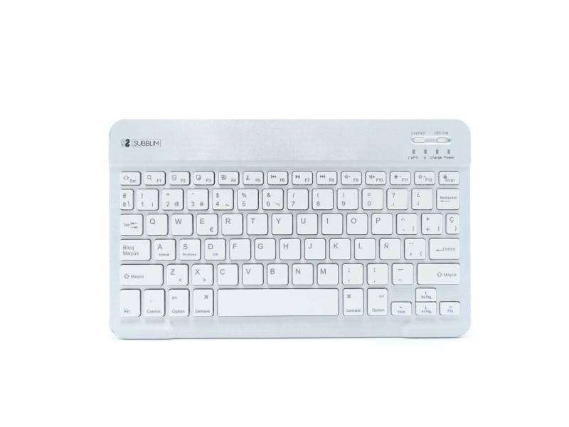 Teclado Compacto Inalámbrico por Bluetooth Subblim Smart/ Plata