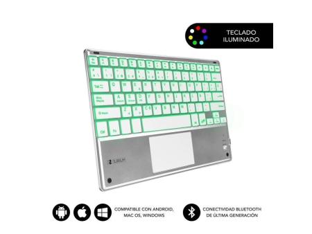 Teclado Compacto Inalámbrico por Bluetooth Subblim SMBT50/ Plata