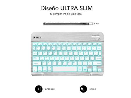 Teclado Compacto Inalámbrico por Bluetooth Subblim Smart Backlit/ Plata