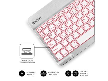 Teclado Compacto Inalámbrico por Bluetooth Subblim Smart Backlit/ Plata