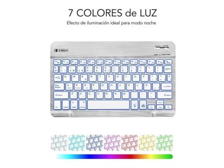 Teclado Compacto Inalámbrico por Bluetooth Subblim Smart Backlit/ Plata