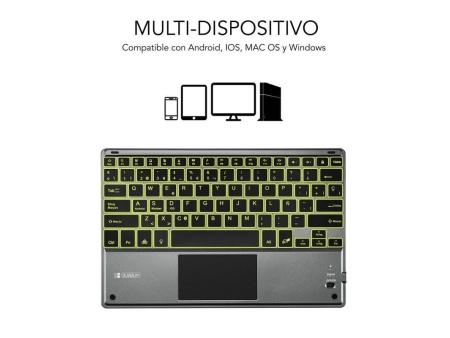 Teclado Compacto Inalámbrico por Bluetooth Subblim Touchpad Smart Blacklit/ Gris