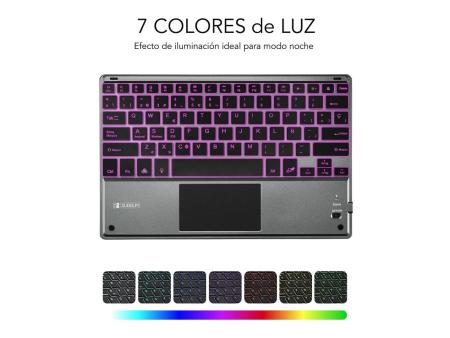 Teclado Compacto Inalámbrico por Bluetooth Subblim Touchpad Smart Blacklit/ Gris