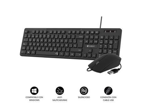 Teclado y Ratón Subblim Combo Business Slim CSSK01/ Negro