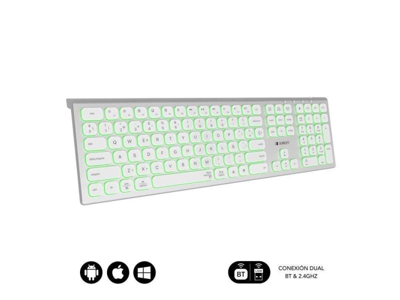 Teclado Inalámbrico Subblim Master/ Plata y Blanco